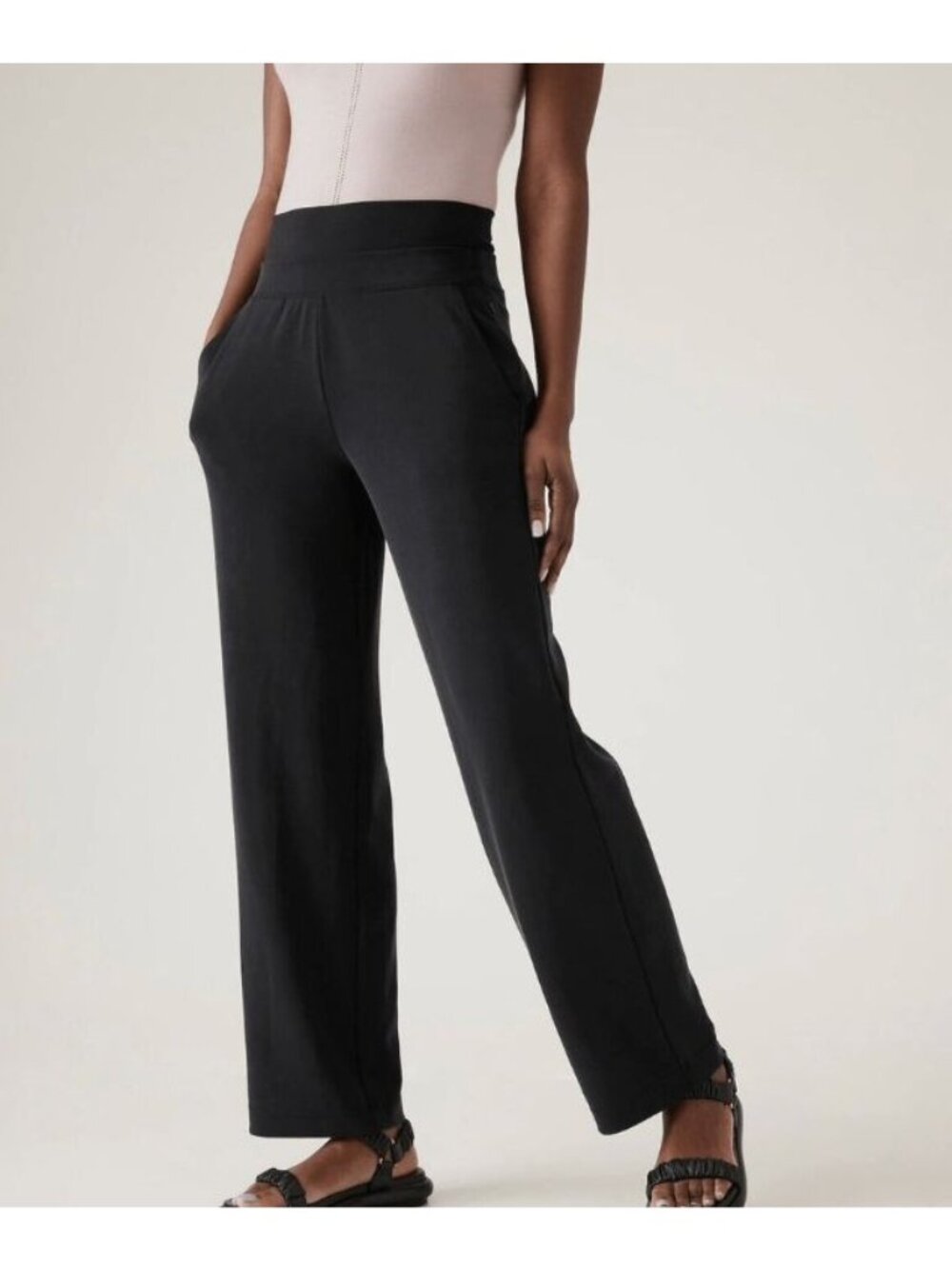 ATHLETA seasoft wide leg pants in black size XL